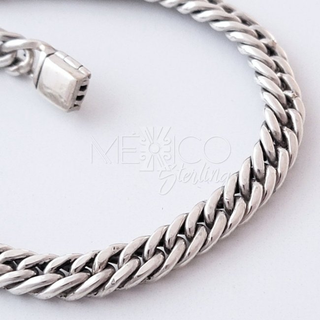 Modern Solid Silver Braided Bracelet