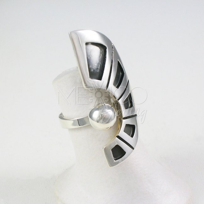 Mexican Silver Stars Organ Ring