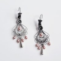Silver Swilrls decorated Earrings Silver Swilrls decorated Earrings