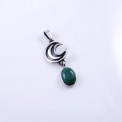 Delicate Taxco Silver Magical Moon Pendant