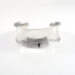 Fashionable Mexican Silver Hammered Cuff