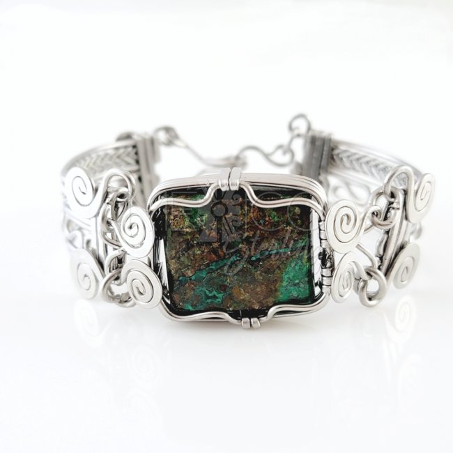 Stainless Steel And Agate Bracelet