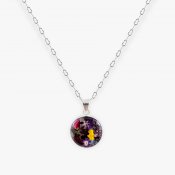 Lovely Silver and Still Life Colorful Pendant