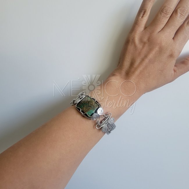 Stainless Steel And Agate Bracelet