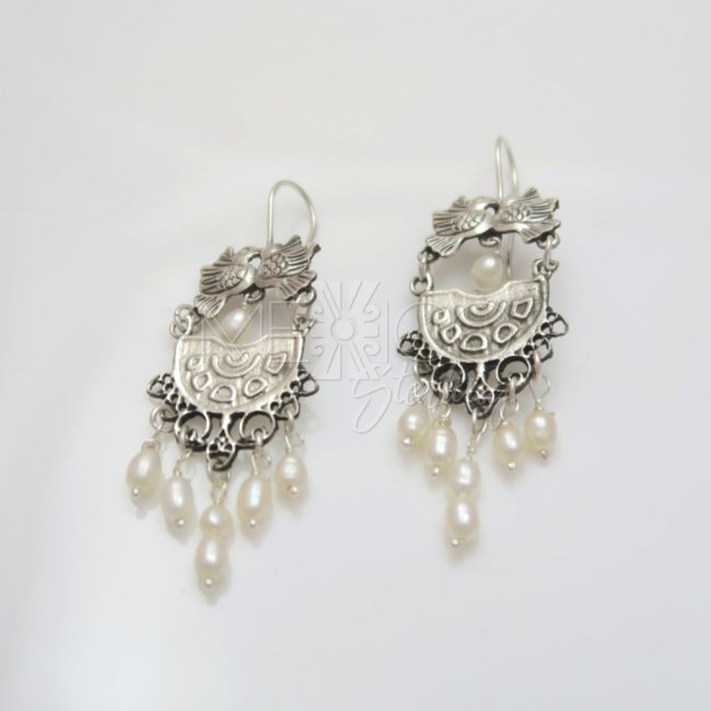 Taxco Silver Ancient Pray Earrings