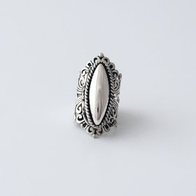 Decorated Adjustable Taxco Silver Poison Ring