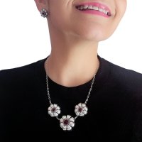 Artisan Sterling Silver Flower Pendant Necklace