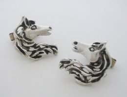 Taxco Sterling Silver Cufflinks with Horses Heads