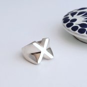 Modern Taxco Solid Silver X ring