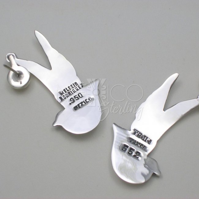 Romantic Taxco Silver Doves Earrings