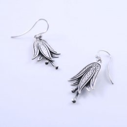 Designer Silver Swimming Lilies Earrings