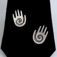 Sterling Silver Tribal Hand Post Earrings