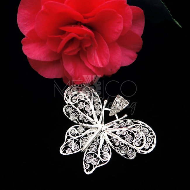 Silver Ethereal Large Butterfly Pendant - Click Image to Close