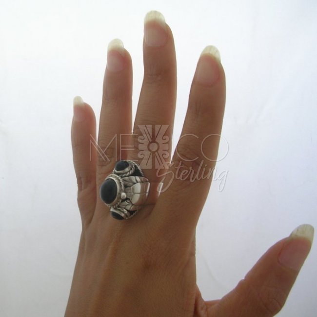 Collectible Artisan, Adjustable Taxco Silver Poison Ring