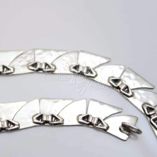 Delicate Silver Hammered Puzzle Necklace