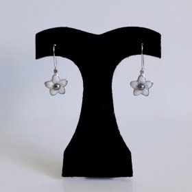 Silver and Mother of Pearl Flower Earrings