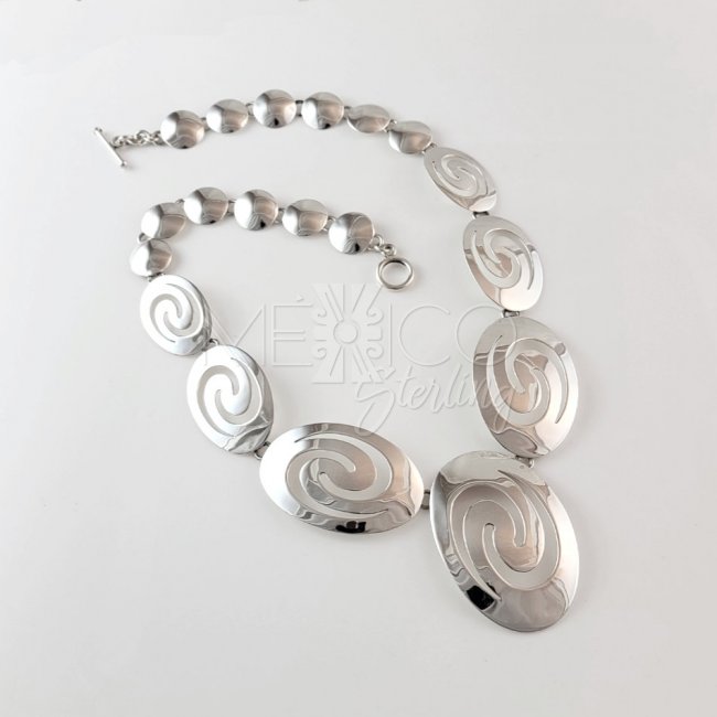 Taxco Silver Water Swirls Necklace