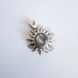 Silver and Abalone Sun Large Pendant