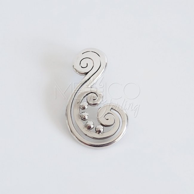 Silver Enchanted Modern Scroll Pendant