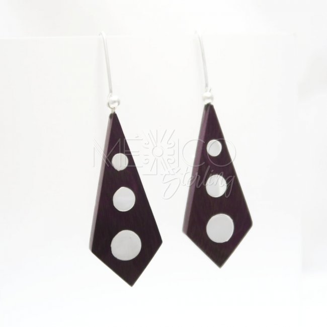 Silver Rosewood Full Moons Earrings - Click Image to Close