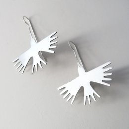 Nazca Dream Birds Large Silver Earrings