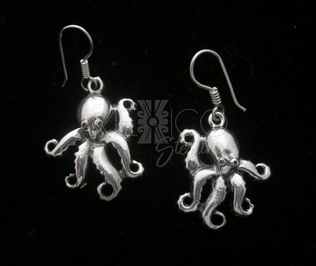 Unique Jewelry Sterling Silver Octopus Earrings