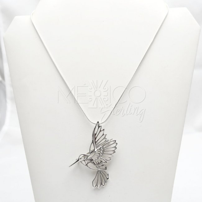 Silver Happy Hummingbird Pendant-Brooch