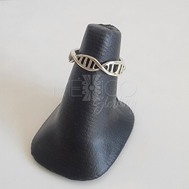 Unique Sterling Silver DNA Shape Ring