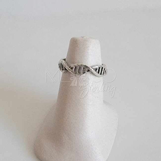 Unique Sterling Silver DNA Shape Ring