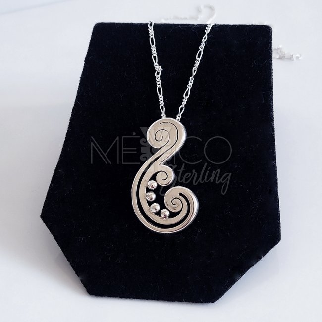 Silver Enchanted Modern Scroll Pendant