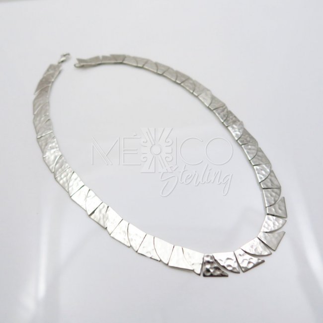 Delicate Silver Hammered Puzzle Necklace