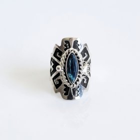 Aztec Oxidized Silver Poison Ring