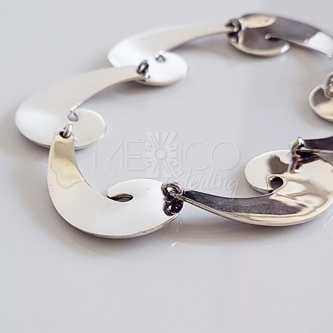 Vintage Reproduction Silver Waves Bracelet