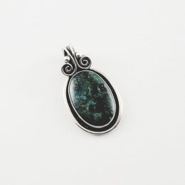 Beauty in Green Taxco Silver Pendant