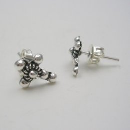 Taxco Silver Cross Stud Earrings