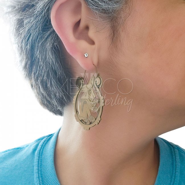 Dreams of Don Juan Brass Rabbit Earrings