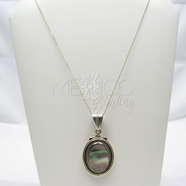 Taxco Sterling Silver and Abalone Pendant