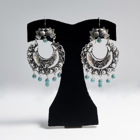Silver Turquoise Feminine Earringss