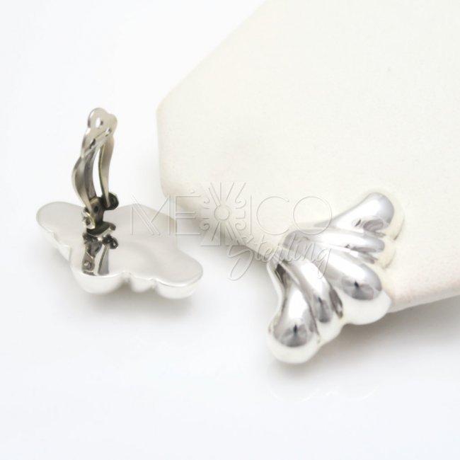 Silver Wild Flowers Clip on Earrings