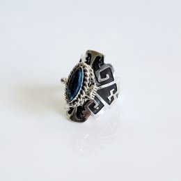 Aztec Oxidized Silver Poison Ring