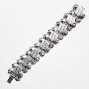 Vintage Mexican Silver Ethnic Borders Bracelet