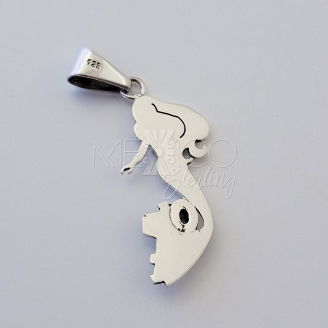 Playful Sterling Silver Mermaid Pendant