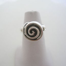 Mexican Silver Ring with a Stylized Rose