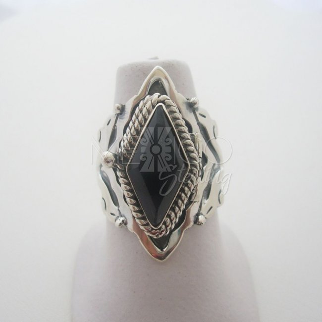 Baroque Taxco Sterling Silver Poison Ring - Click Image to Close