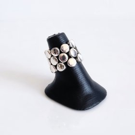 Flexible Silver Bubbles Statement Ring