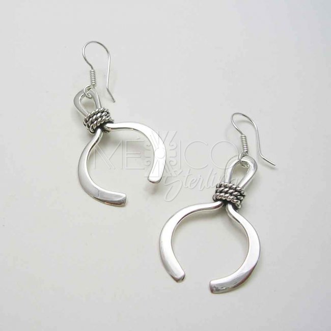 Sterling Silver Earrings with a Pincers Shape - Click Image to Close
