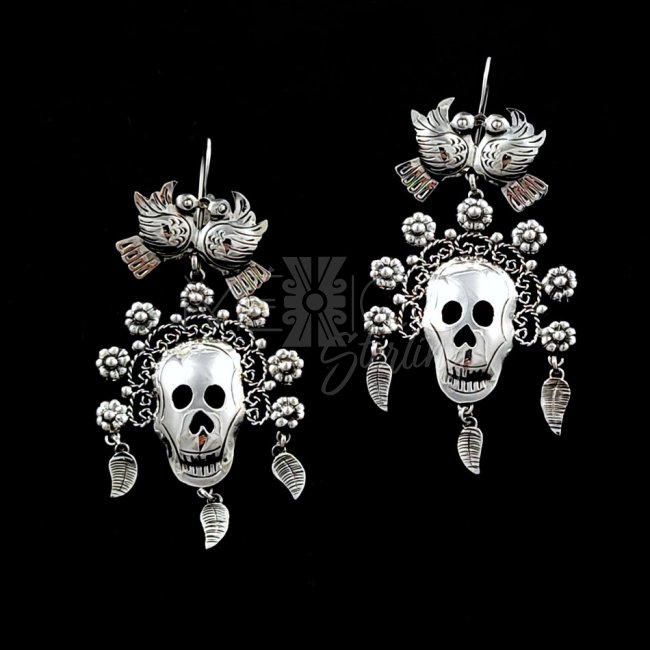 Mazahua Day of the Dead Catrina Earrings
