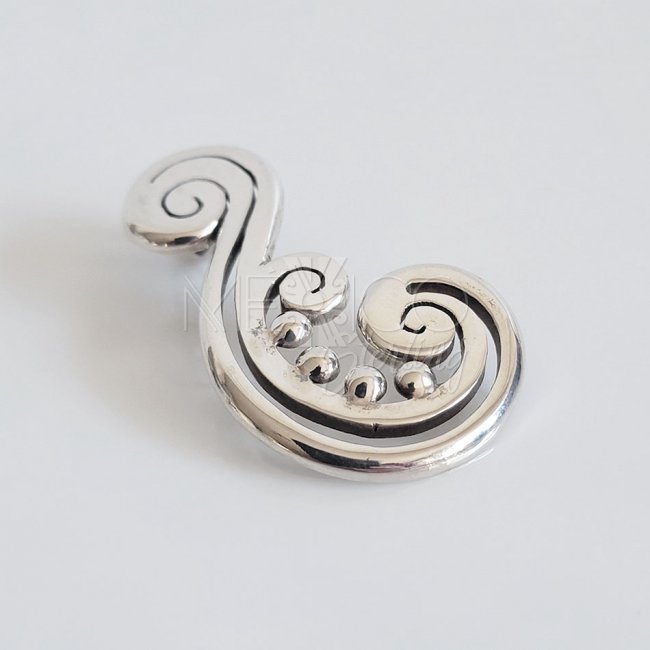 Silver Enchanted Modern Scroll Pendant