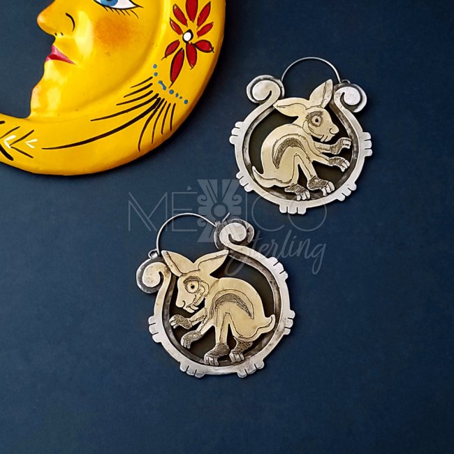 Dreams of Don Juan Brass Rabbit Earrings