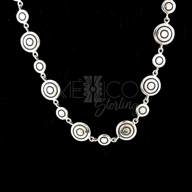 Taxco Silver Love Targets Necklace